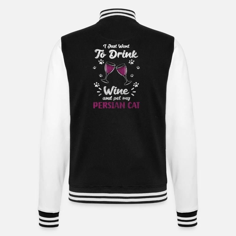 Perser Langhaarkatze - College-Sweatjacke - Schwarz/Weiß