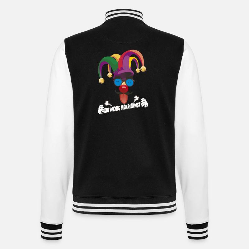 Bunter Jester mit Gläsern - College-Sweatjacke - Schwarz/Weiß