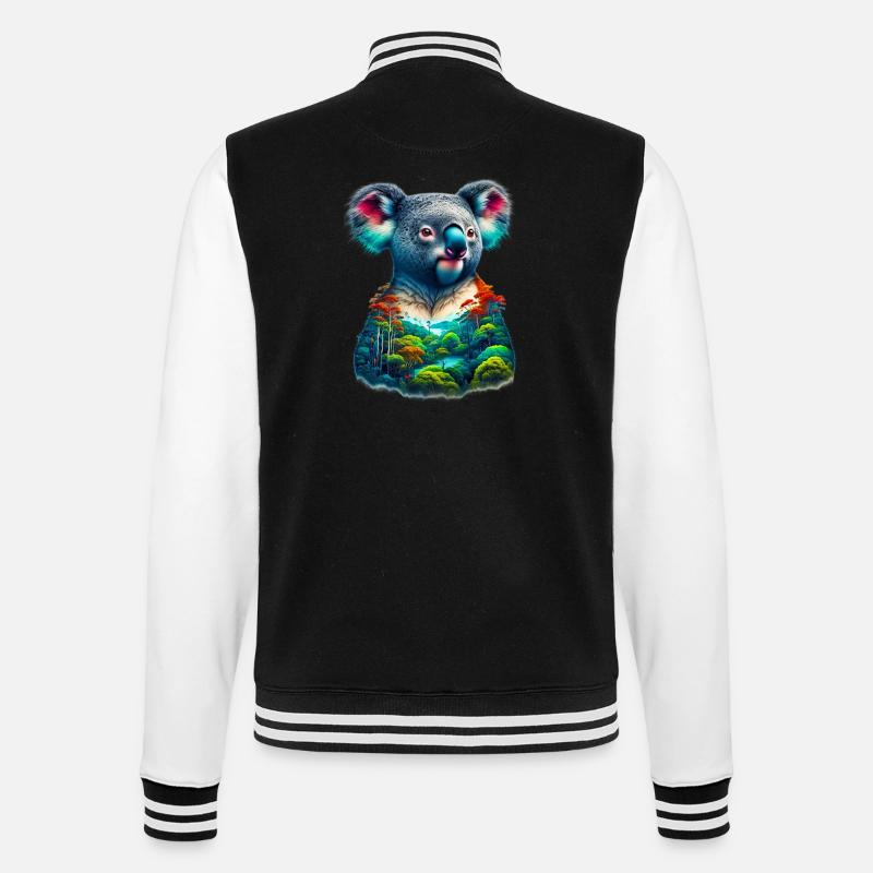 Koala - College Sweat Jacket - black/white