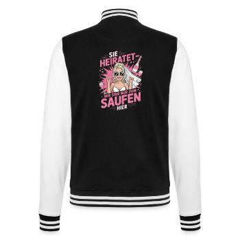 Funny German Hen Party Sie Heiratet Design - Veste Teddy - noir/blanc - Dos - Marisol (170cm)