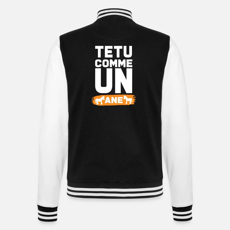 TEXT WIE EIN ESEL - College-Sweatjacke - Schwarz/Weiß