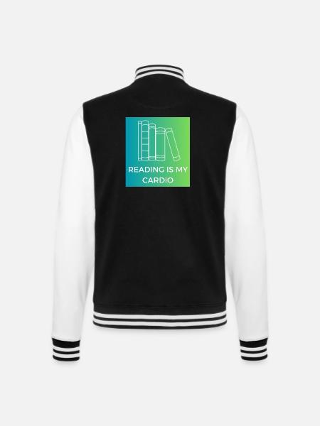Reading is my cardio - College Sweat Jacket - black/white