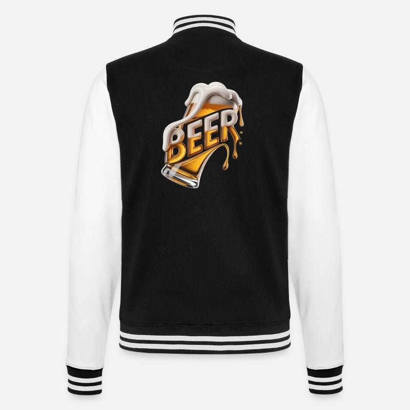  Beer - Cool Beer Logo - College Sweat Jacket - black/white