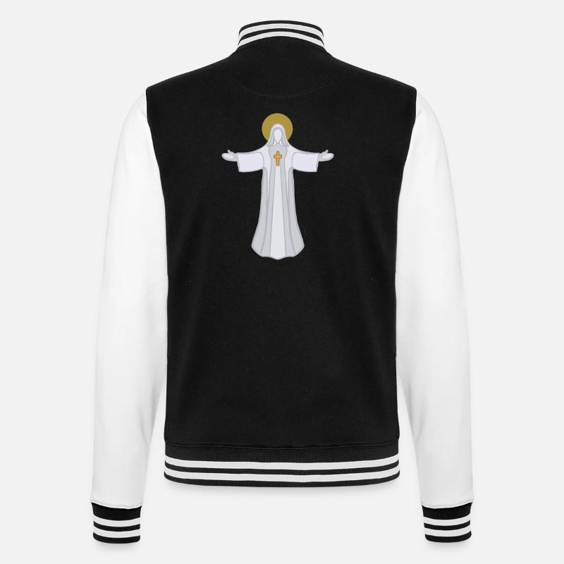Saint Auréole Jésus à bras ouverts - Veste Teddy - noir/blanc