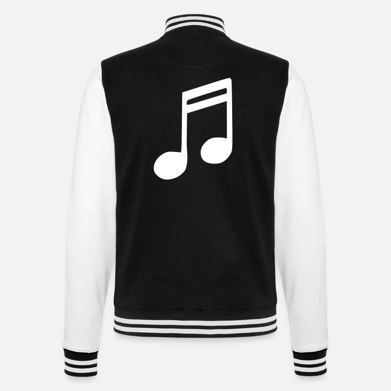 Music Note Musical Note White - College Sweat Jacket - black/white