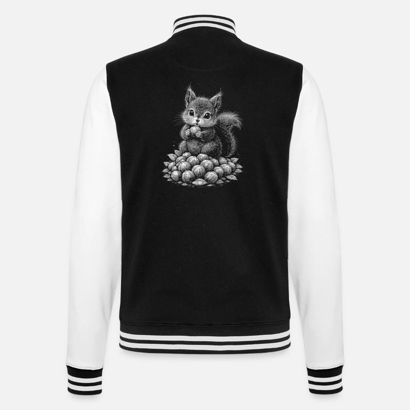 Eichhoernchen - College-Sweatjacke - Schwarz/Weiß