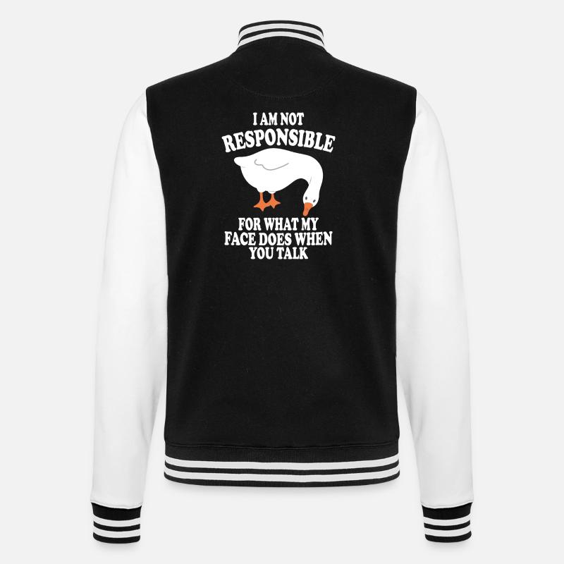 Not Responsible Goose  - College Sweat Jacket - black/white