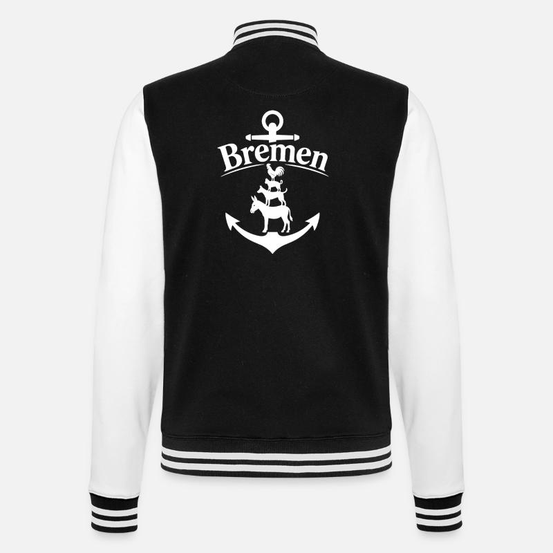 Bremen - College-Sweatjacke - Schwarz/Weiß