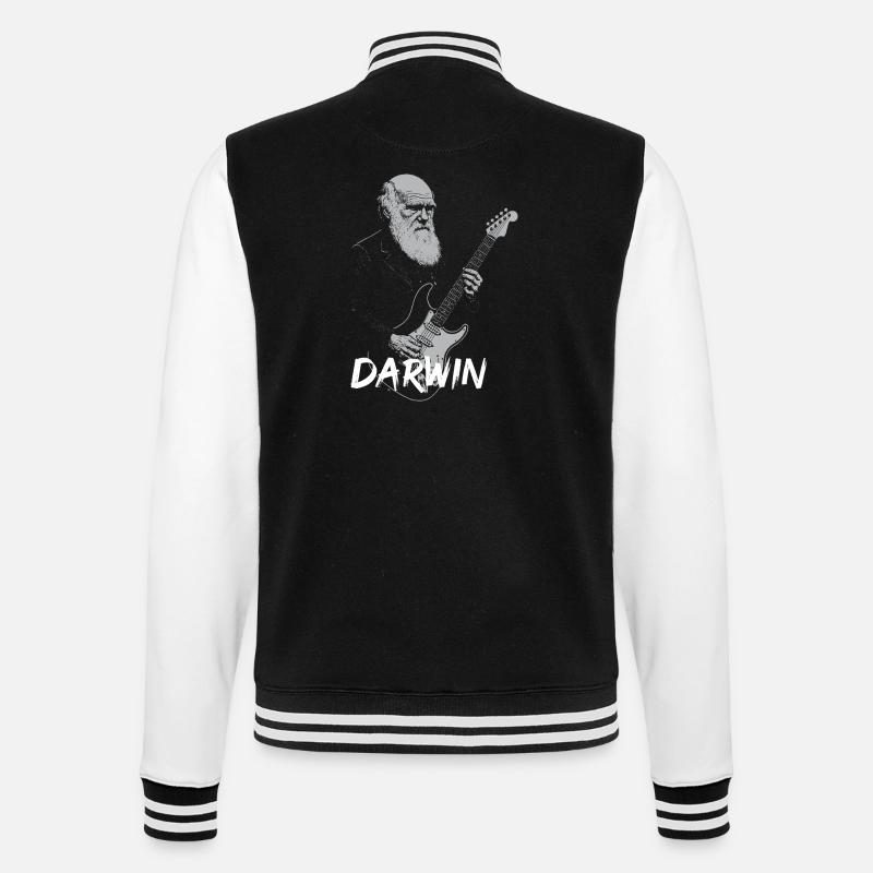 Darwin Playing Guitar Evolution - College Sweat Jacket - black/white