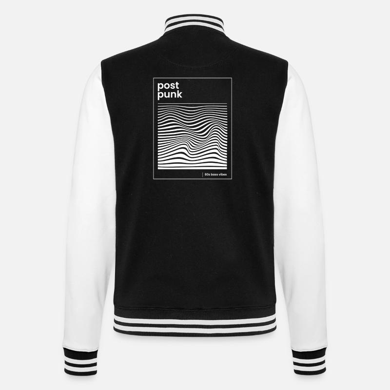 Post-Punk-Wave-Muster-Poster - College-Sweatjacke - Schwarz/Weiß