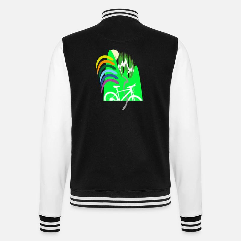 Cycle path mountains rainbow - College Sweat Jacket - black/white