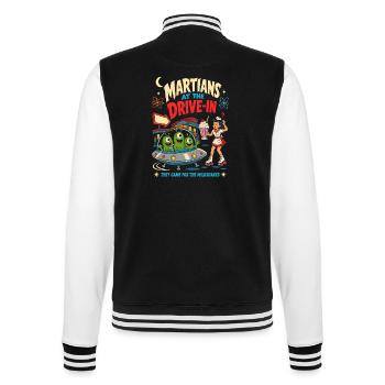 Martians at the Drive-In Diner - College Sweat Jacket - black/white - Back - Marisol (170cm)