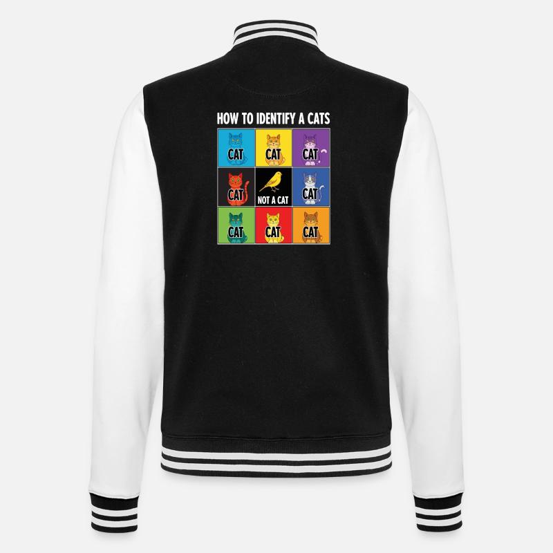 Cat Identification Guide - College Sweat Jacket - black/white