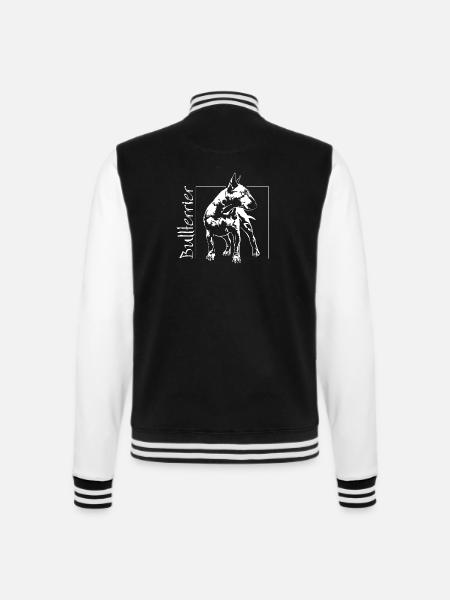 BULLTERRIER Hundeportrait Wilsigns Hunde Hund - College-Sweatjacke - Schwarz/Weiß
