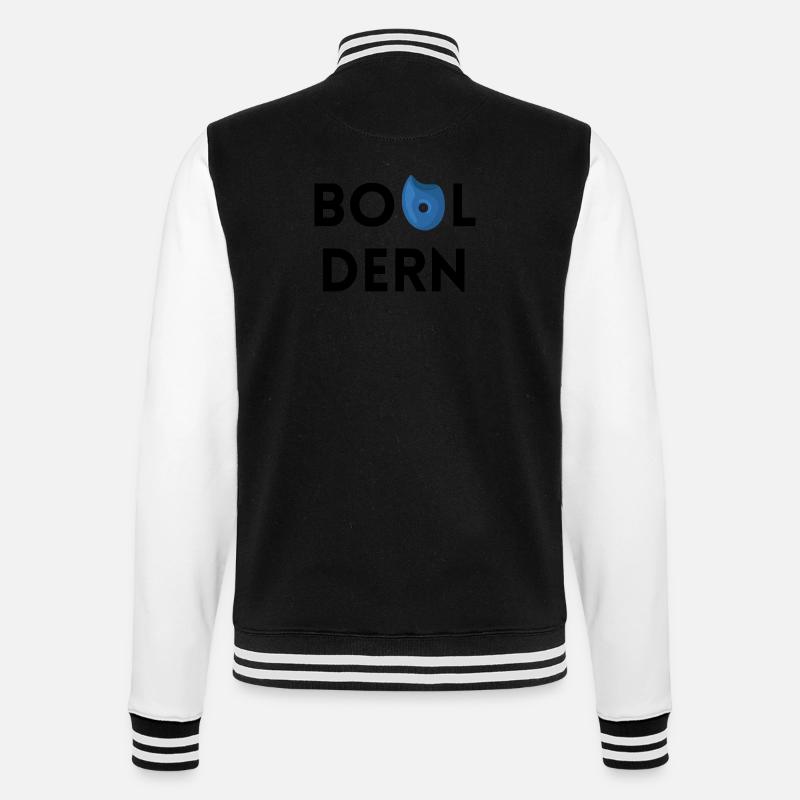 Bouldern - Simples Design mit Bouldergriff - College-Sweatjacke - Schwarz/Weiß