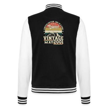 22nd Birthday Man May Vintage 2001Vintage - College Sweat Jacket - black/white - Back - Marisol (170cm)