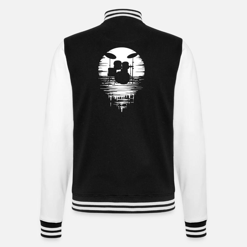 Batterie Silhouette Drum avec réflexion - Veste Teddy - noir/blanc