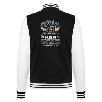 Original 1973 Vintage Born Cadeau d’anniversaire - Veste Teddy - noir/blanc - Dos - Marisol (170cm)
