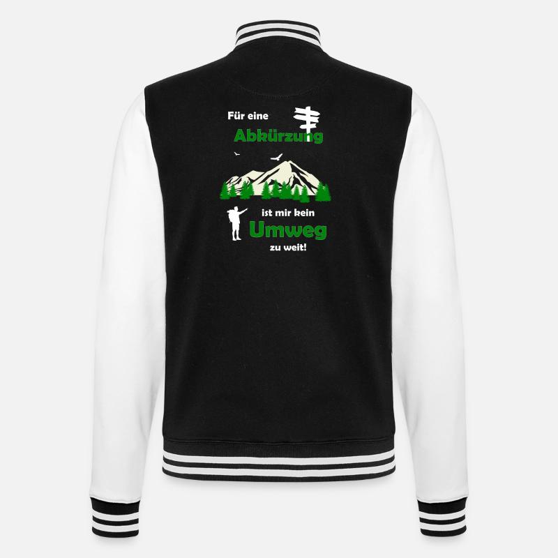 Wandern Spruch Geschenkidee - College-Sweatjacke - Schwarz/Weiß