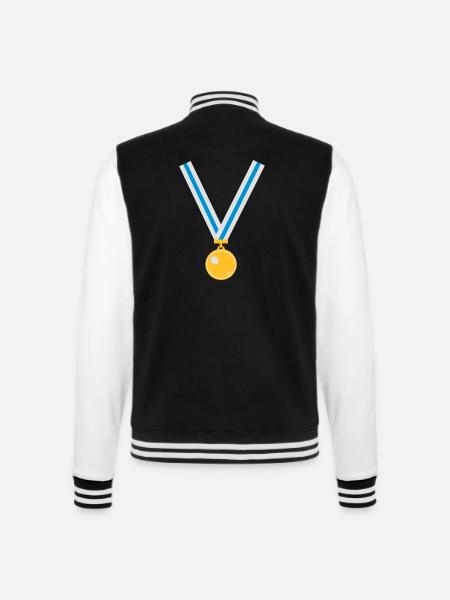 gold_medaille_fi_3_clr - College-Sweatjacke - Schwarz/Weiß