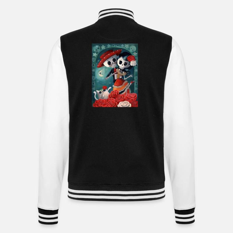 Dia de Los Muertos Lovers - College Sweat Jacket - black/white