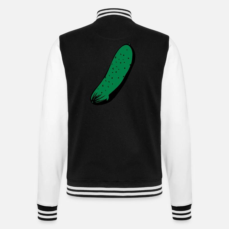 Gurke - College-Sweatjacke - Schwarz/Weiß