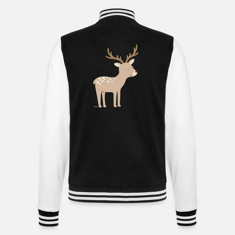 Hirsch - College-Sweatjacke - Schwarz/Weiß
