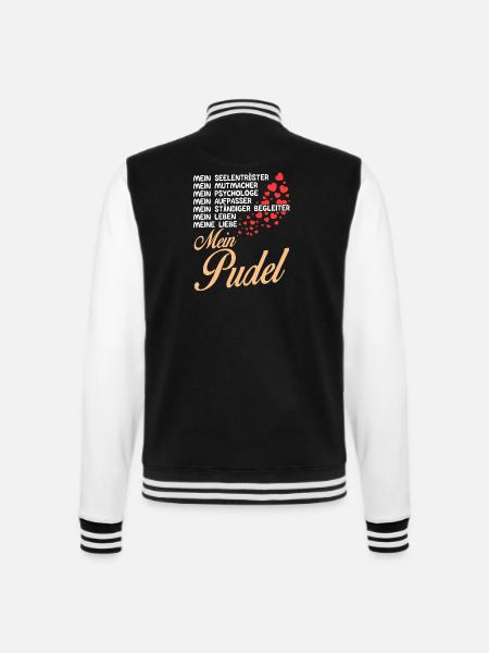 Pudel - Mein - College-Sweatjacke - Schwarz/Weiß
