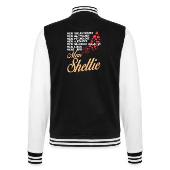 Sheltie - Mein - College-Sweatjacke - Schwarz/Weiß - Hinten - Marisol (170cm)