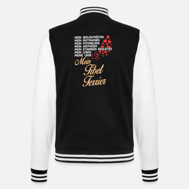 Tibet-Terrier - Mein - College-Sweatjacke - Schwarz/Weiß