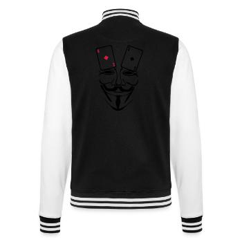 anonymen Maske Maske Karten-Poker as1 - College-Sweatjacke - Schwarz/Weiß - Hinten - Marisol (170cm)