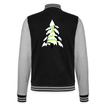 neige froide sapin de Noël sapin sapin étoiles - Veste Teddy - noir/gris chiné - Dos - Marisol (170cm)