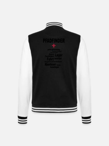 pfadfinder lebenseinstellung - College-Sweatjacke - Schwarz/Weiß