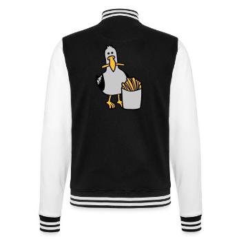 Joyeuses frites volées à la mouette - Veste Teddy - noir/blanc - Dos - Marisol (170cm)