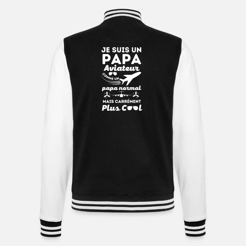 Papa aviateur 1 - Veste Teddy - noir/blanc