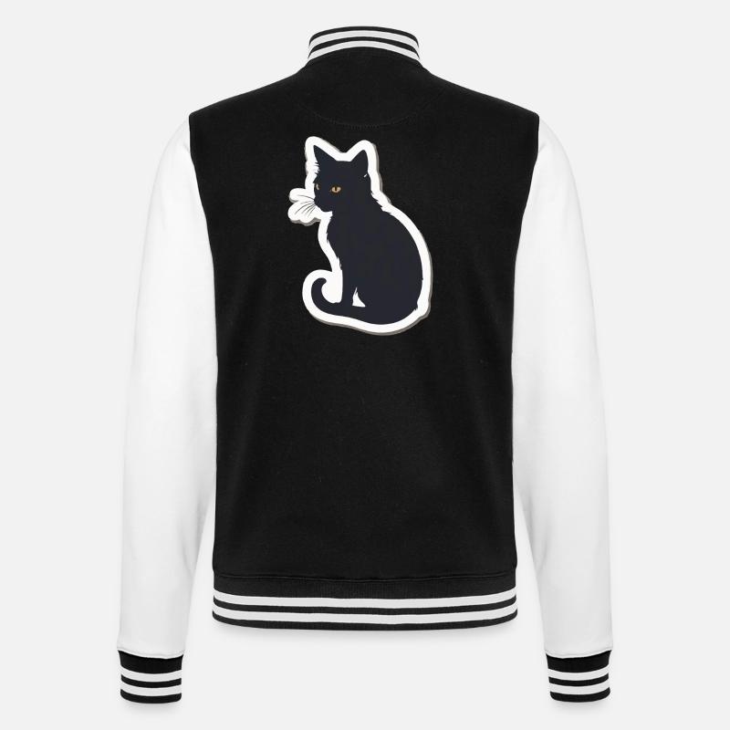 Silhouette de chat - Veste Teddy - noir/blanc