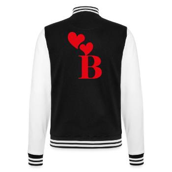 Letter b red heart - College Sweat Jacket - black/white - Back - Marisol (170cm)