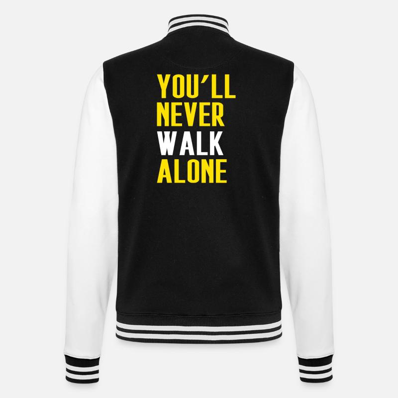 Never Walk Alone Dortmund - College-Sweatjacke - Schwarz/Weiß