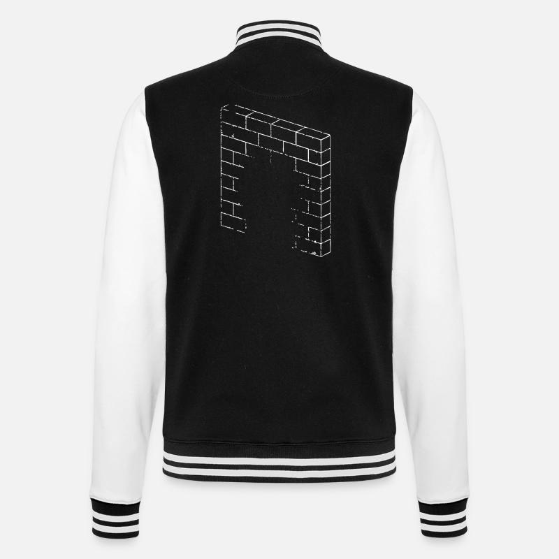 Kaputte Mauer - College-Sweatjacke - Schwarz/Weiß