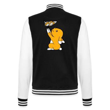Bunny Butterfly Friends Holding Pretty Beautiful Cute - College Sweat Jacket - black/white - Back - Marisol (170cm)