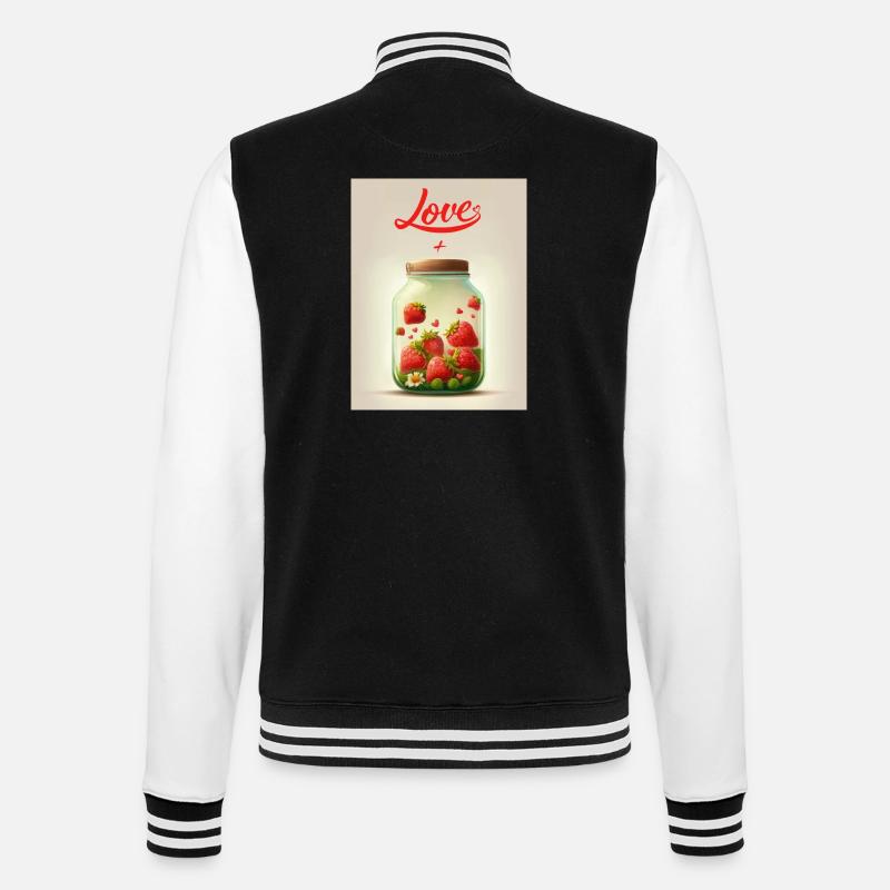 Fraises dans un pot d’amour - Veste Teddy - noir/blanc