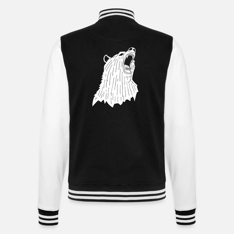 Wütender Eisbär - College-Sweatjacke - Schwarz/Weiß