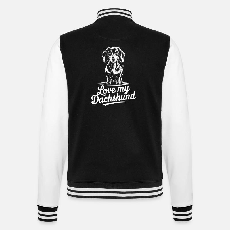 Motif de teckel préféré - Veste Teddy - noir/blanc