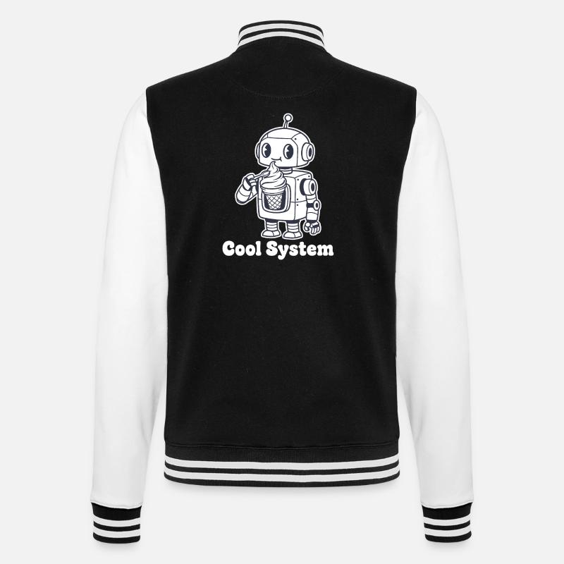Roboter mit Eiscreme - College-Sweatjacke - Schwarz/Weiß