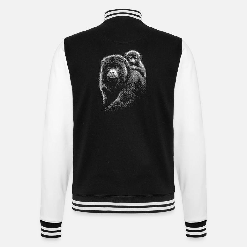Brüllaffe - College-Sweatjacke - Schwarz/Weiß