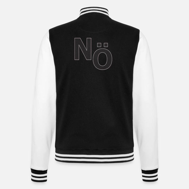 No – Minimal Typography Statement - College Sweat Jacket - black/white