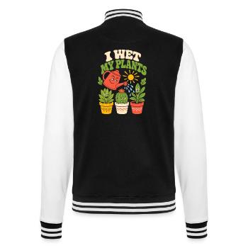 I water my plants - College Sweat Jacket - black/white - Back - Marisol (170cm)