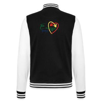 Energiewende jetzt! Erneuerbare Energie Statement - College-Sweatjacke - Schwarz/Weiß - Hinten - Marisol (170cm)