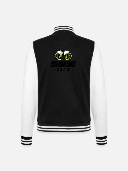 Drinking Crew Beer - College Sweat Jacket - black/white