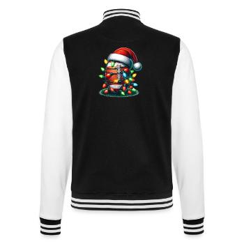 Fußball Weihnachten - College-Sweatjacke - Schwarz/Weiß - Hinten - Marisol (170cm)